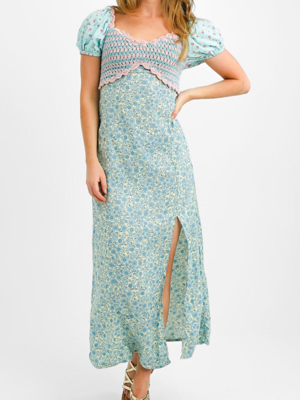 ASOS Design Crochet Bardot Midi Dress